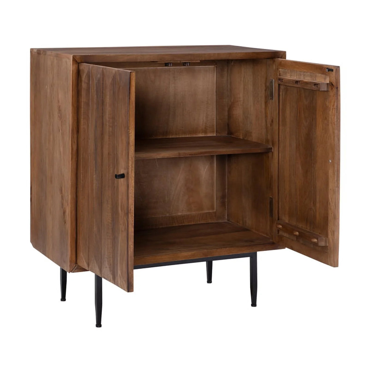 Brown Wood Cabinet with 2 Shelves K91945