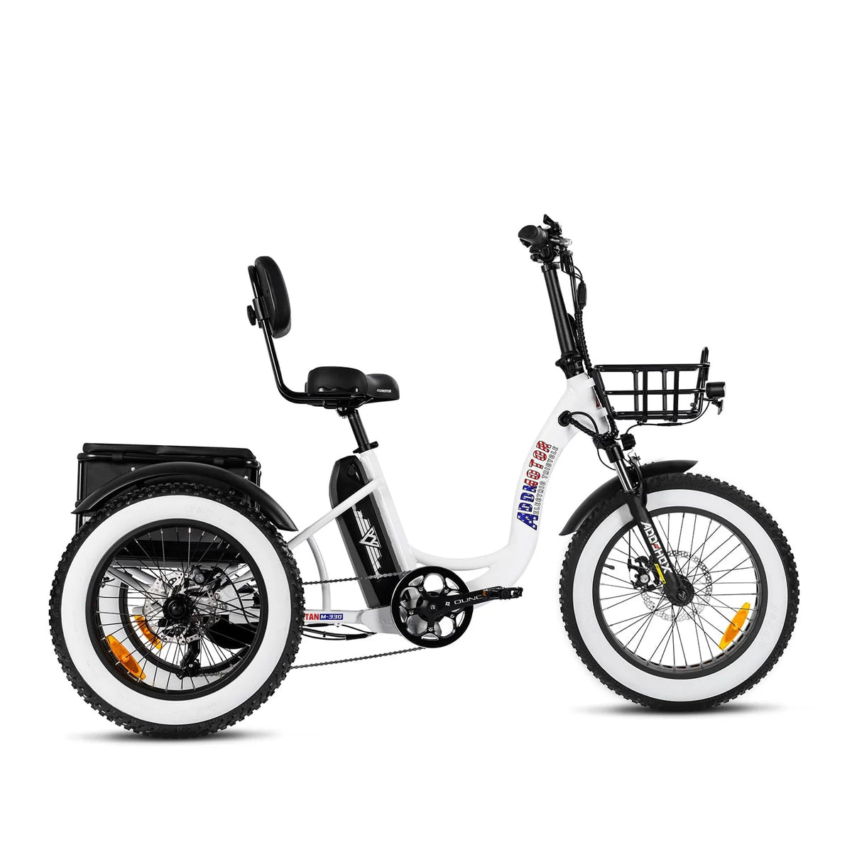 Step-Thru Fat Tire Electric Trike with Basket, 750W 48V 20Ah Black X379742