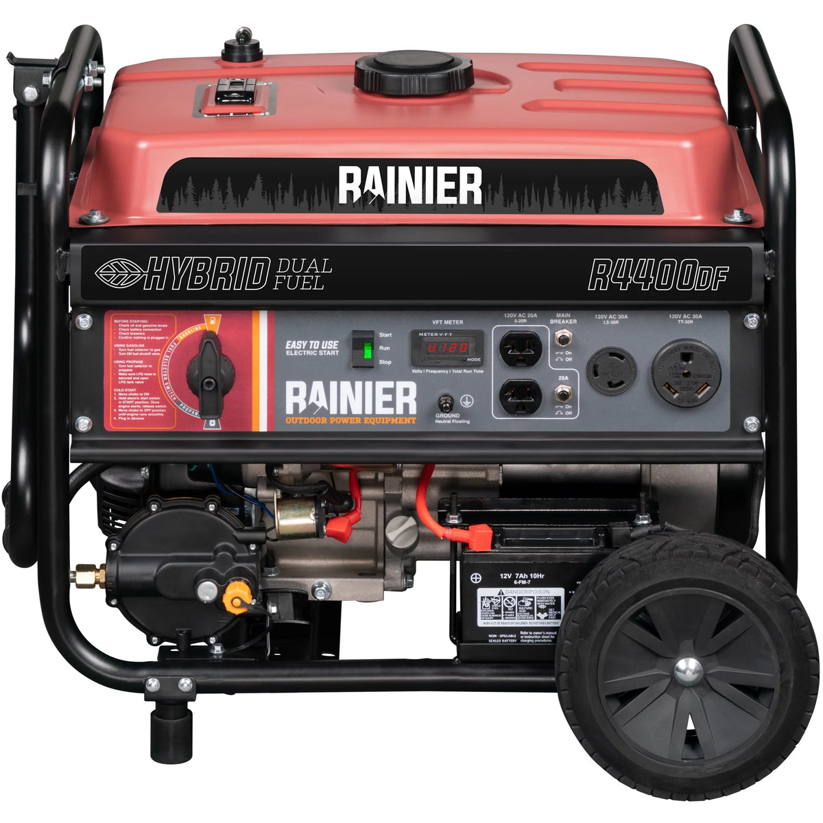 4400 Watt Dual Fuel Portable Generator with Electric Start L3418