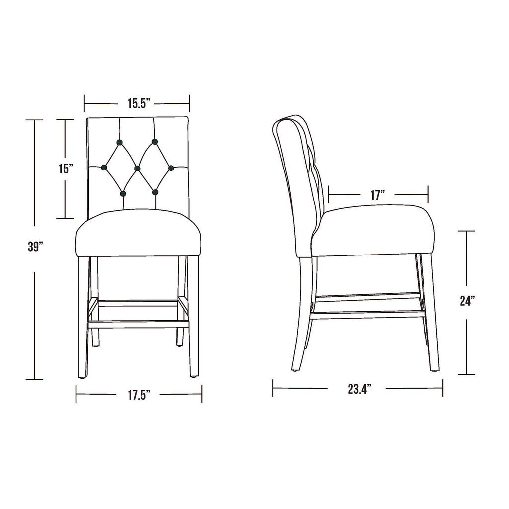 Light Gray Linen Upholstered Counter Height Bar Stools with Back C227152