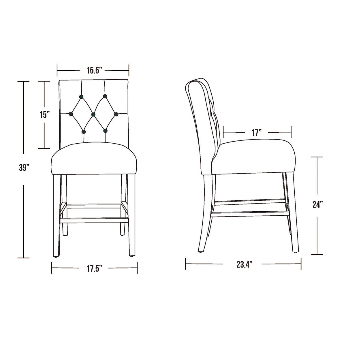 Light Gray Linen Upholstered Counter Height Bar Stools with Back C227152