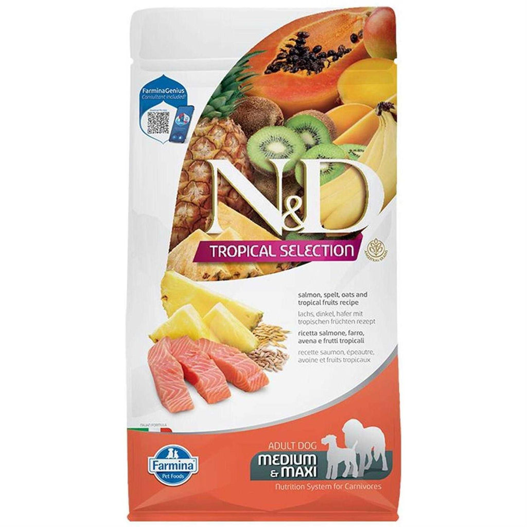 Spelt, Oats Tropical Selection Salmon Medium / Maxi Adult Dog Food B428919
