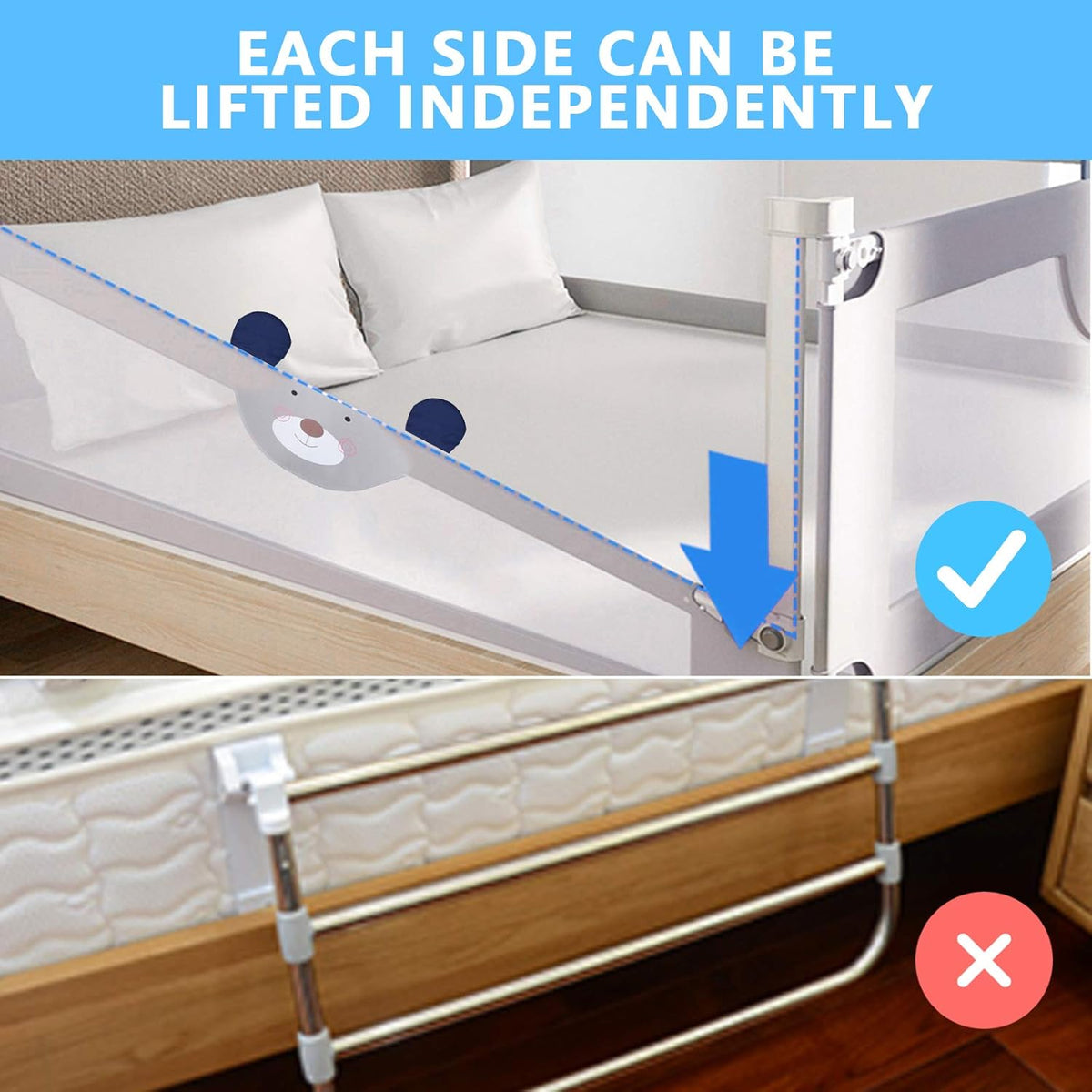 Collapsible Toddler Bed Rail for Queen Size Bed Z2281