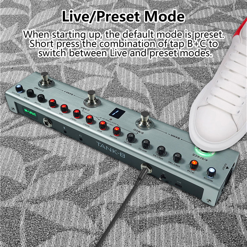 Effects Pedal with 3-Band Equalizers, XLR Balanced Output, and Multiple Delays/Reverbs D7034