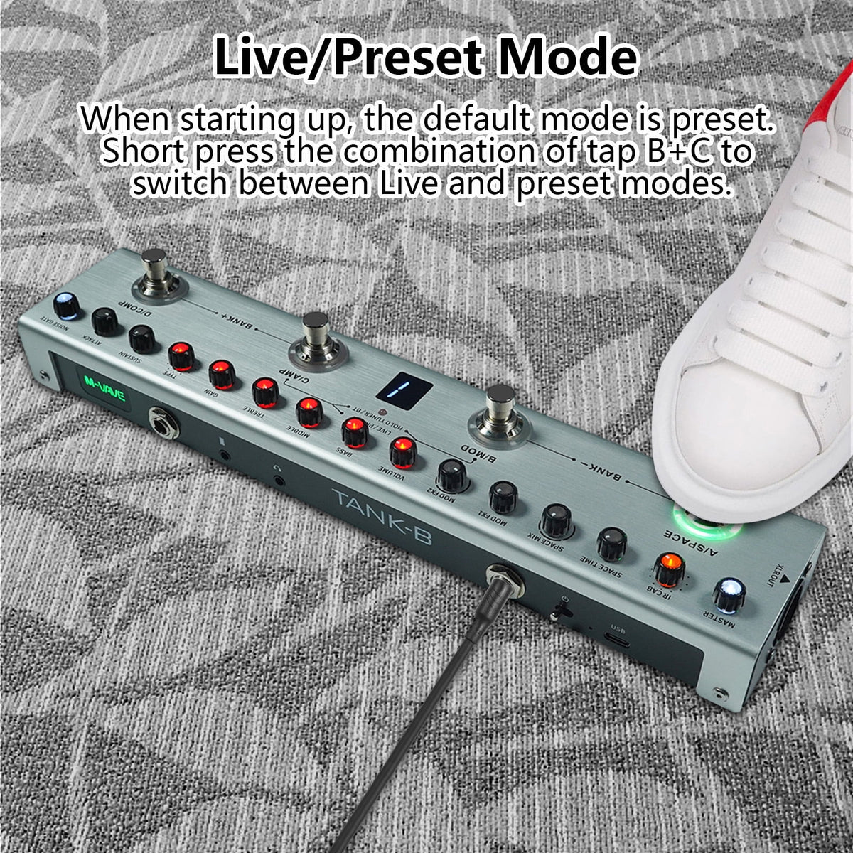 Effects Pedal with 3-Band Equalizers, XLR Balanced Output, and Multiple Delays/Reverbs D7034