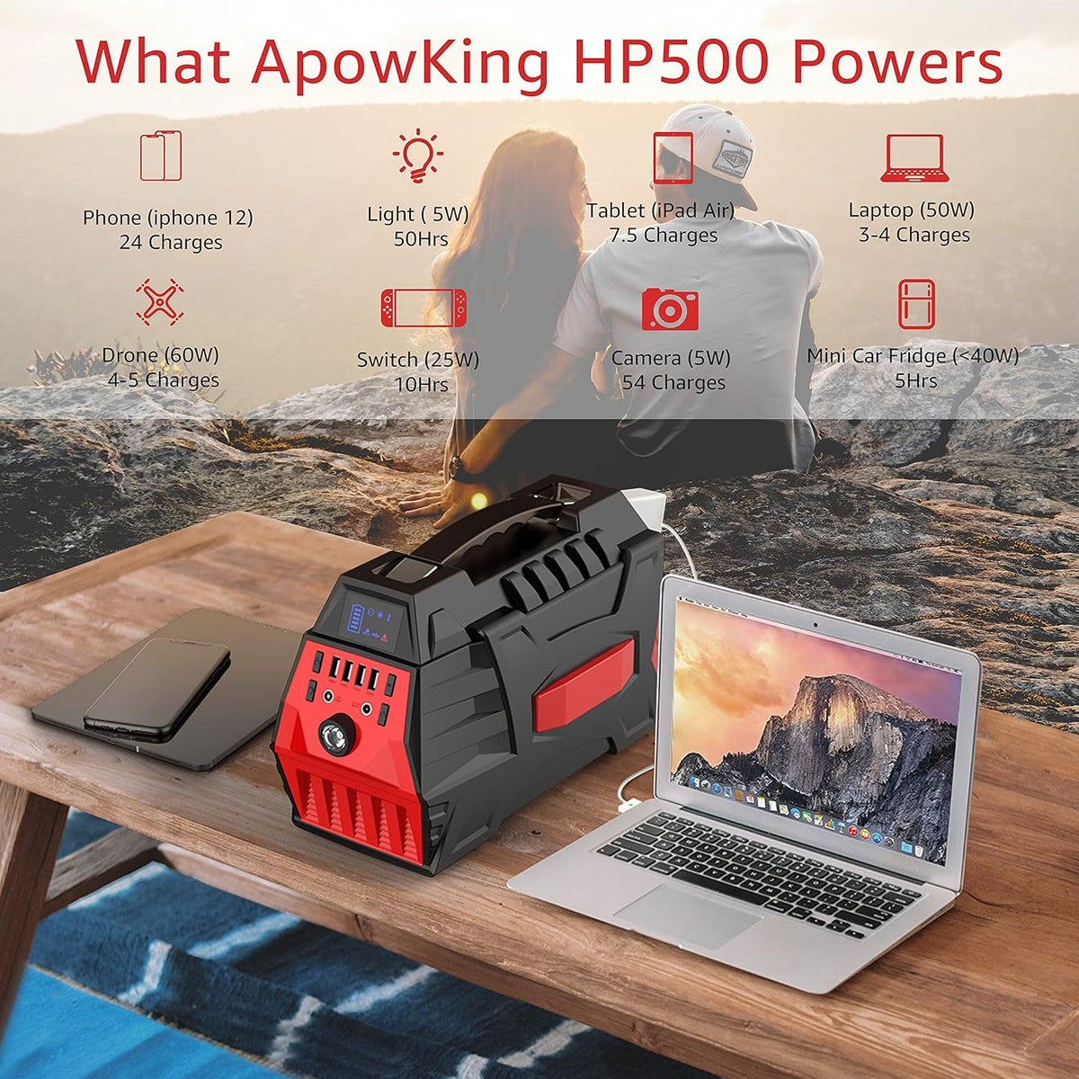 500W 296Wh Portable Power Station with 110V AC Outlet S536172