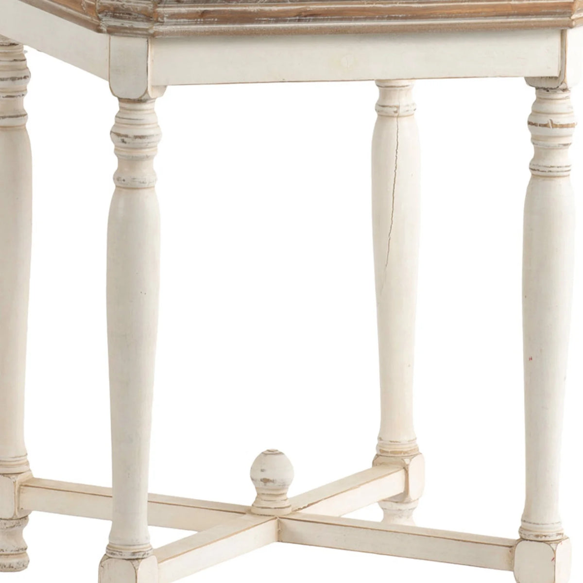 Square Wooden Side Table with Cross Base S306