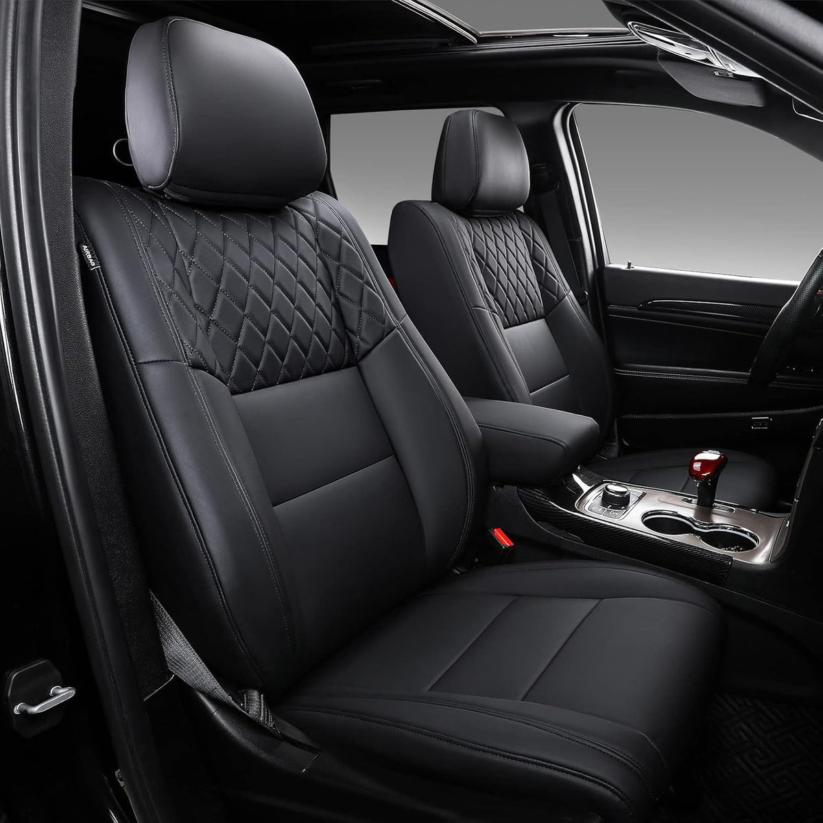 Black Full Set Car Seat Covers for Jeep Grand Cherokee 2011-2022 H24993
