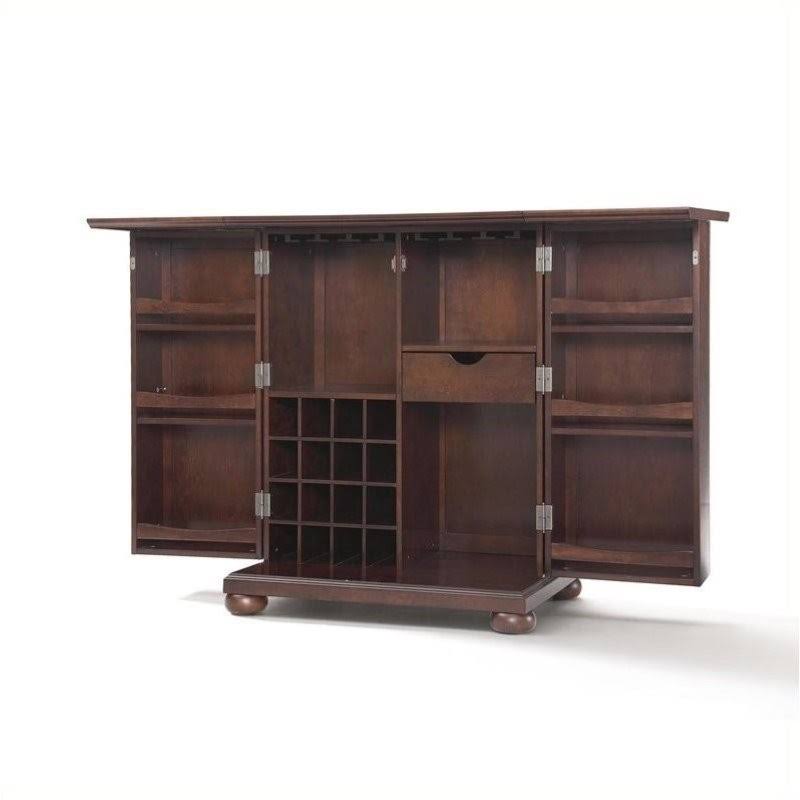 Expandable Home Bar Cabinet in Vintage Mahogany W303