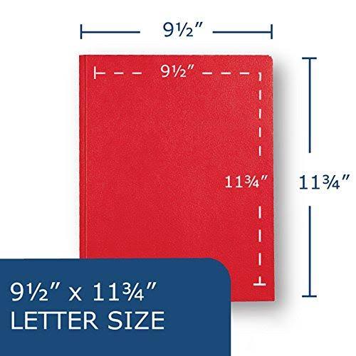 Red 2-Pocket Folders with Prongs, 25/Box R6721