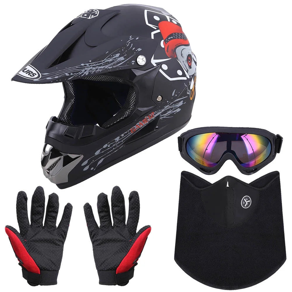 Black Open Face Off-road Motorcycle Helmet B5459
