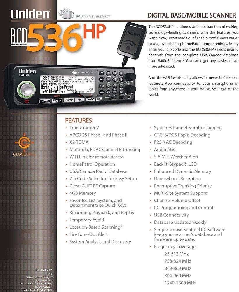 Scanner with Wi-Fi, Backlit Keypad & LCD, S.A.M.E. Weather Alert Y9096