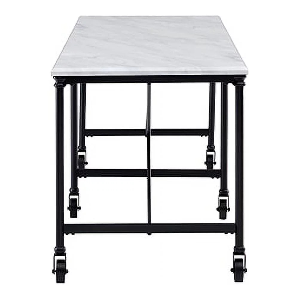 Faux Stone Rolling Kitchen Island L9090