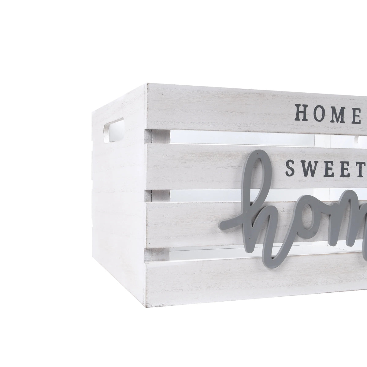 Rustic Whitewashed Nesting Storage Crates, Set of Three E954244
