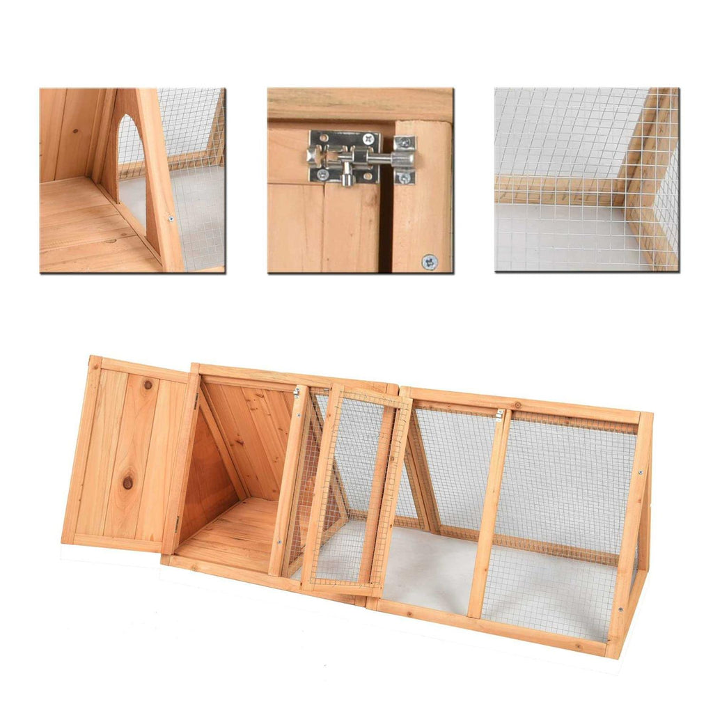 Wooden A-Frame Rabbit Hutch Chicken Coop I604828