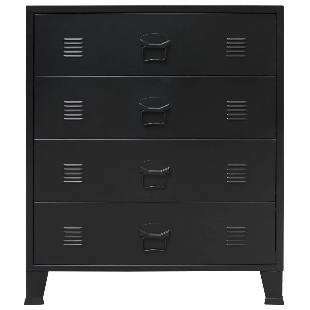 Black 4 Drawer Metal Dresser J40145