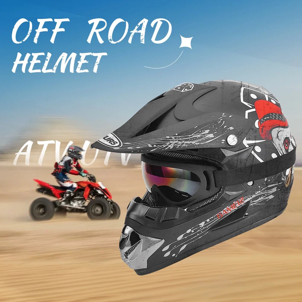 Black Open Face Off-road Motorcycle Helmet B5459