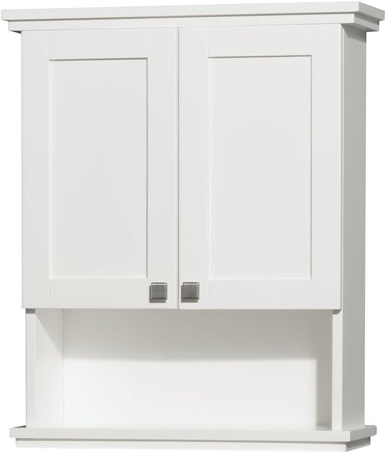 Espresso Solid Oak Wall-Mounted Bathroom Storage Cabinet K7778