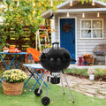 22" Enamel Charcoal Kettle Grill with Thermometer I635864