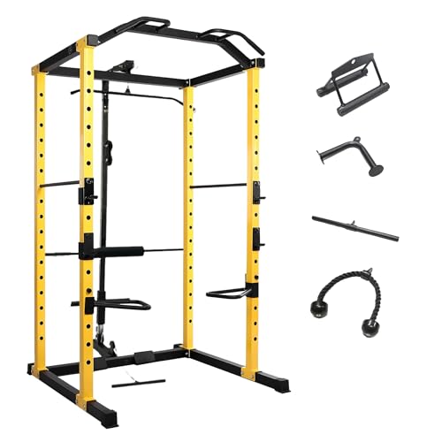 2.35" x 2.35" Power Cage Squat Rack with Attachments and Accessories T521