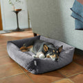 Velvet Rectangular Bolster Cat Dog Bed V359