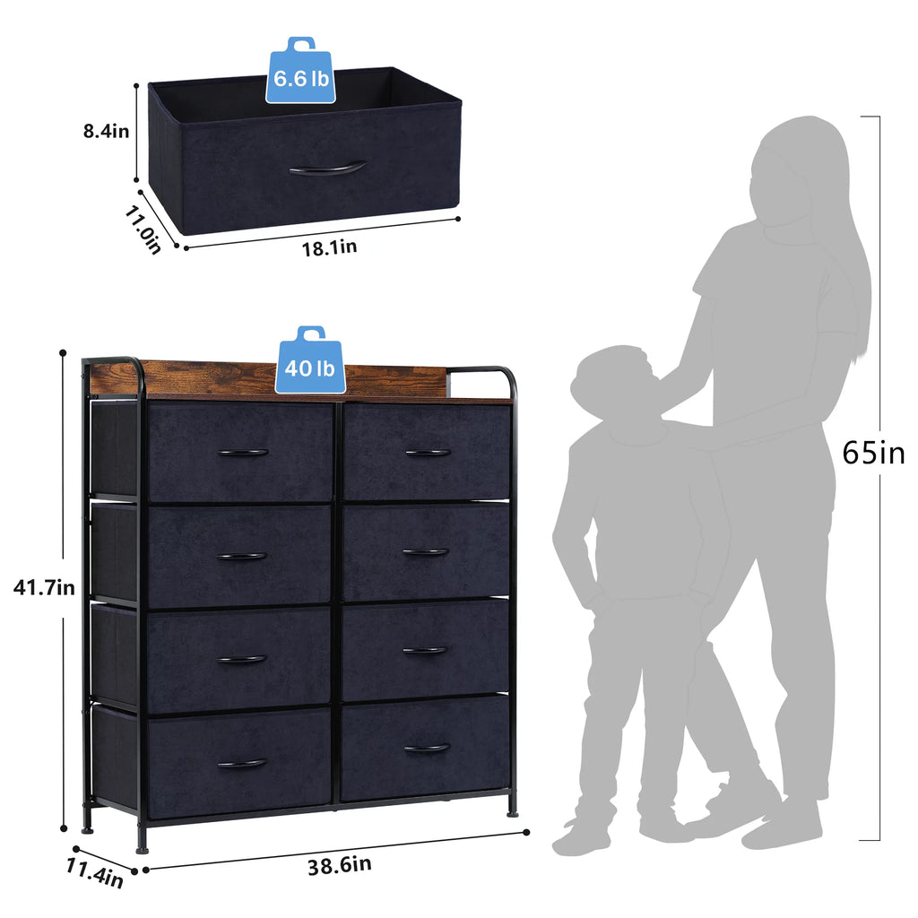 8 Drawer Dresser with Rustic Finish Q99549