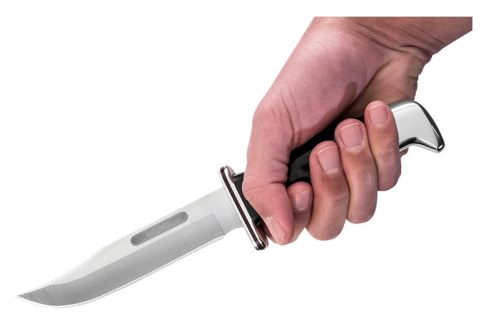 Black Fixed Blade Knife with Leather Sheath T2091