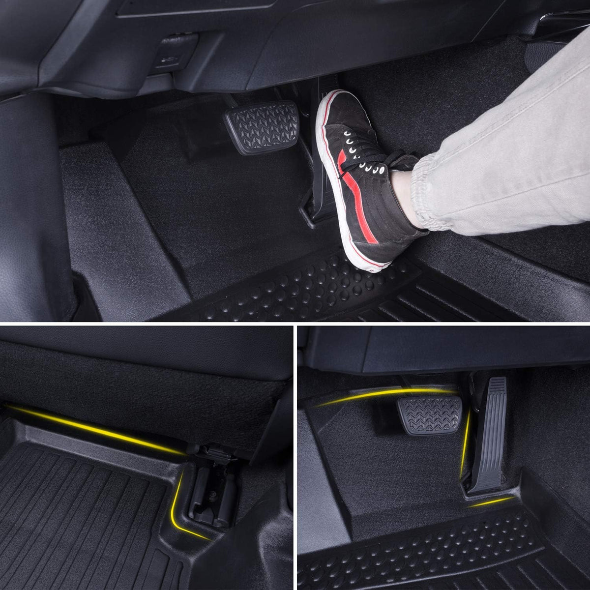 Black Floor Mats Liners Front Rear Custom Fit B679836