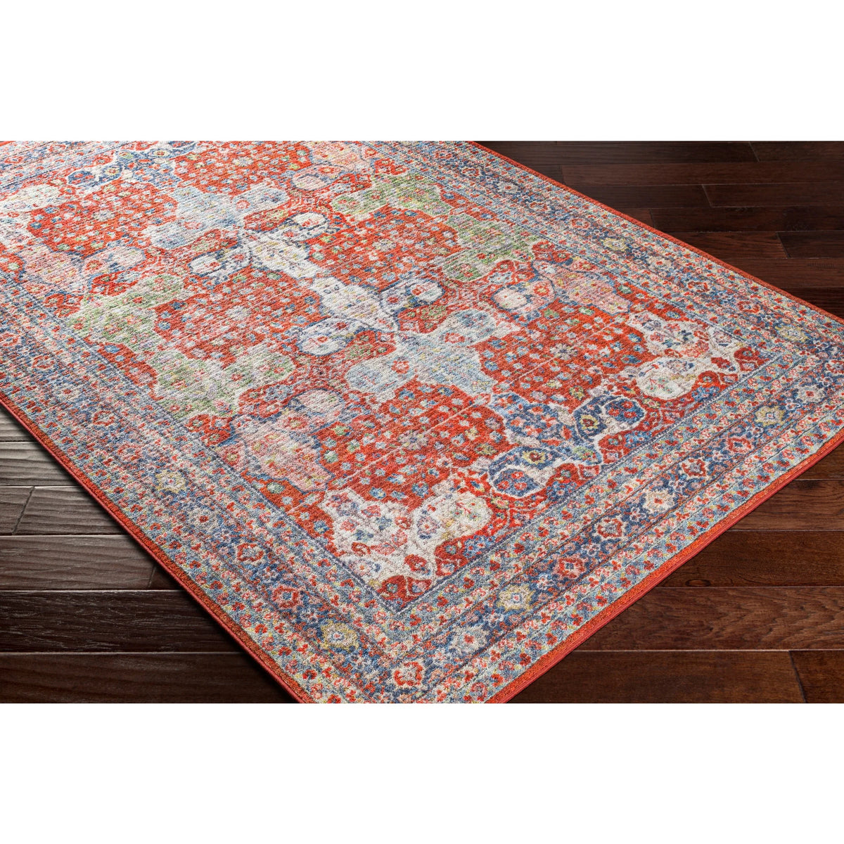 Bright Red Machine Washable Area Rug, 8'10" x 11'9" H1957