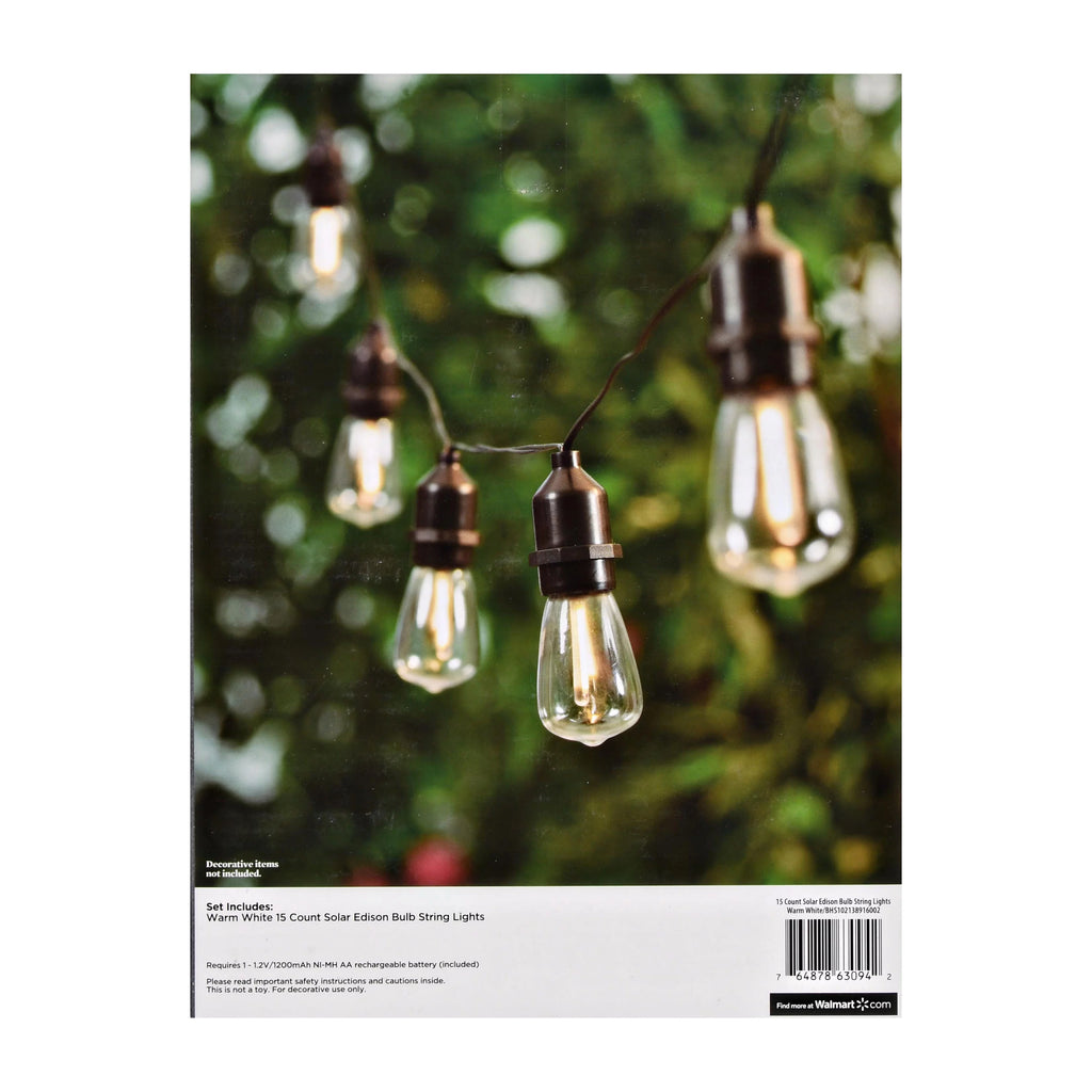 Solar Powered Edison Outdoor String Lights L137