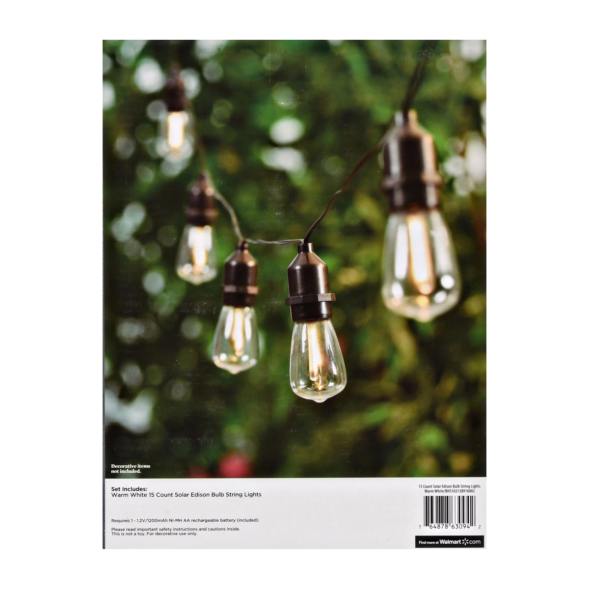 Solar Powered Edison Outdoor String Lights L137