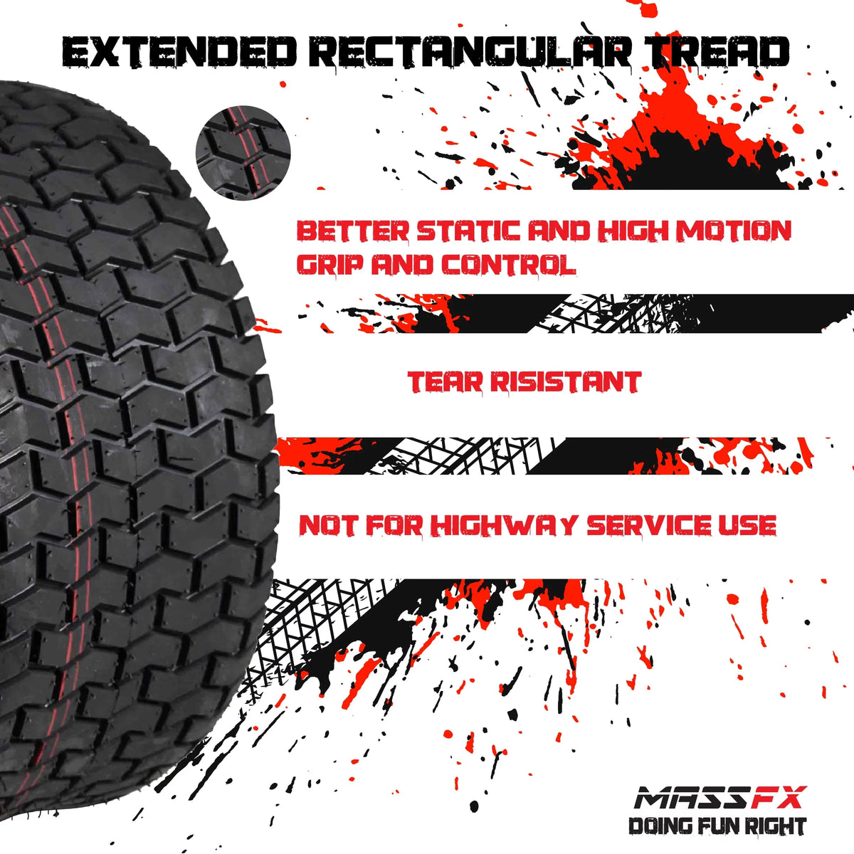 18x8.5-8 4 Ply Turf Tires 4 Pack K24594