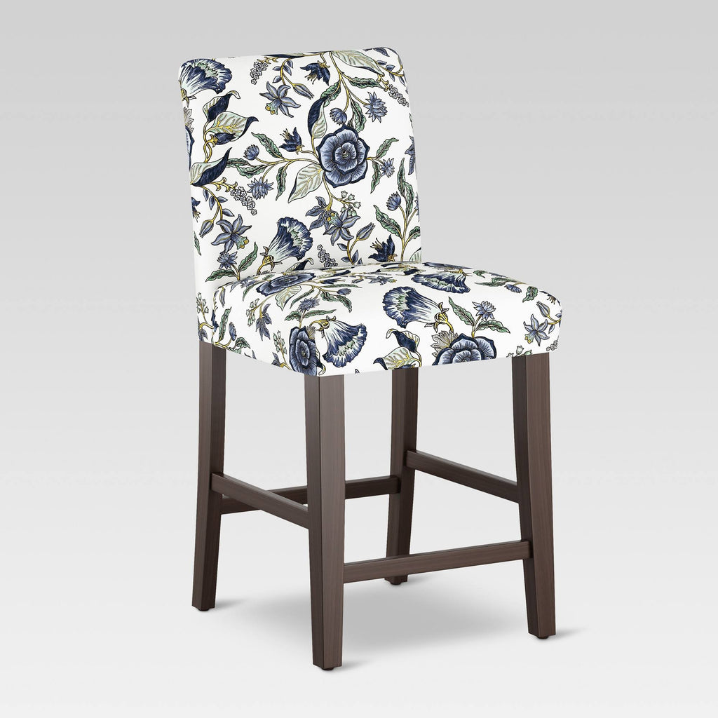 Blue Shaded Floral Counter Height Barstool P396156