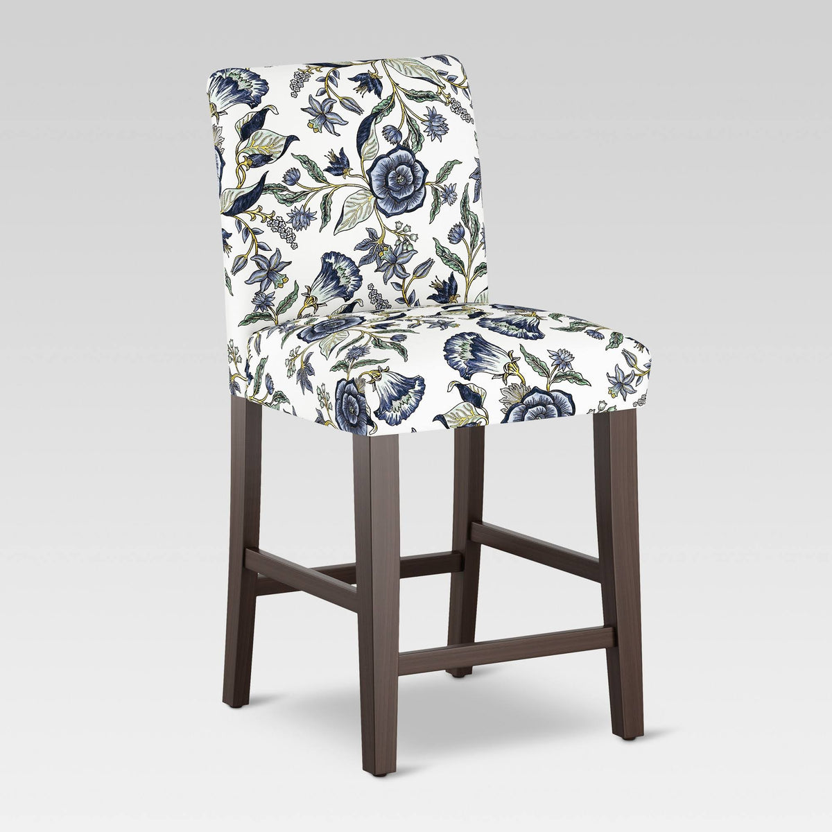 Blue Shaded Floral Counter Height Barstool P396156