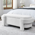 51" Chenille Upholstered Storage Ottoman Bench A171356