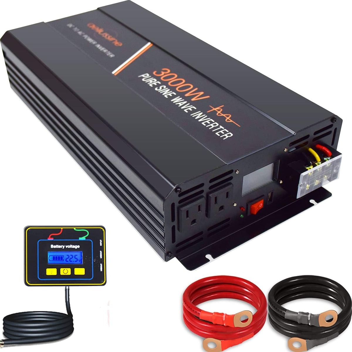 1000 Watt Pure Sine Wave Power Inverter 24V DC to AC 120V with LCD Display Remote Switch G94765