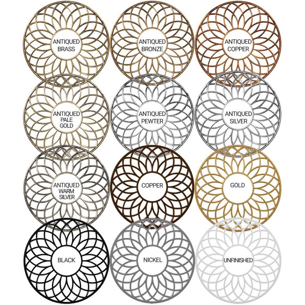 22x22OD x 8x22ID x 3/4x22P PVC Pierced Ceiling Medallion, Antiqued Silver Y380
