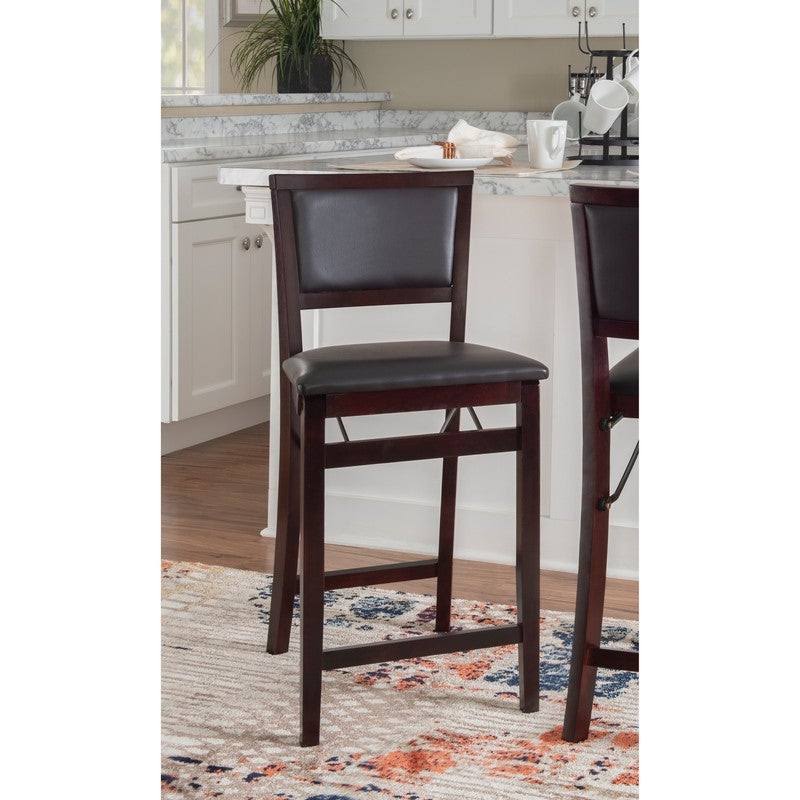 Dark Brown Folding Counter Stool D8154