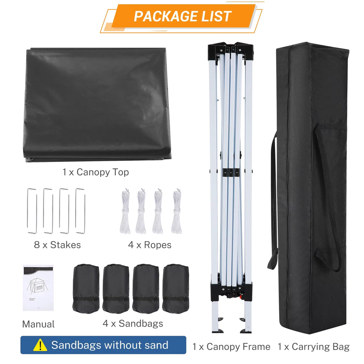 10'x10' Pop Up Canopy Tent with Sandbag & Carrying Bag, Khaki R980627
