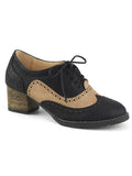 Black Tan 2" Block Heel Spectator Shoes T443758