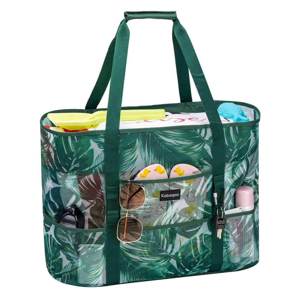 Orange Mesh Tote Bag with Zip and Pocket B1513