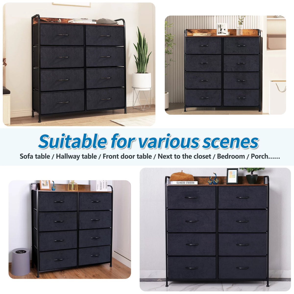 8 Drawer Dresser with Rustic Finish Q99549