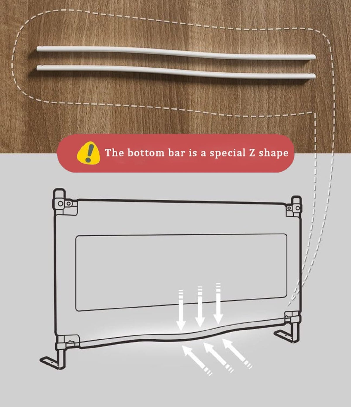 Collapsible Toddler Bed Rail for Queen Size Bed Z2281