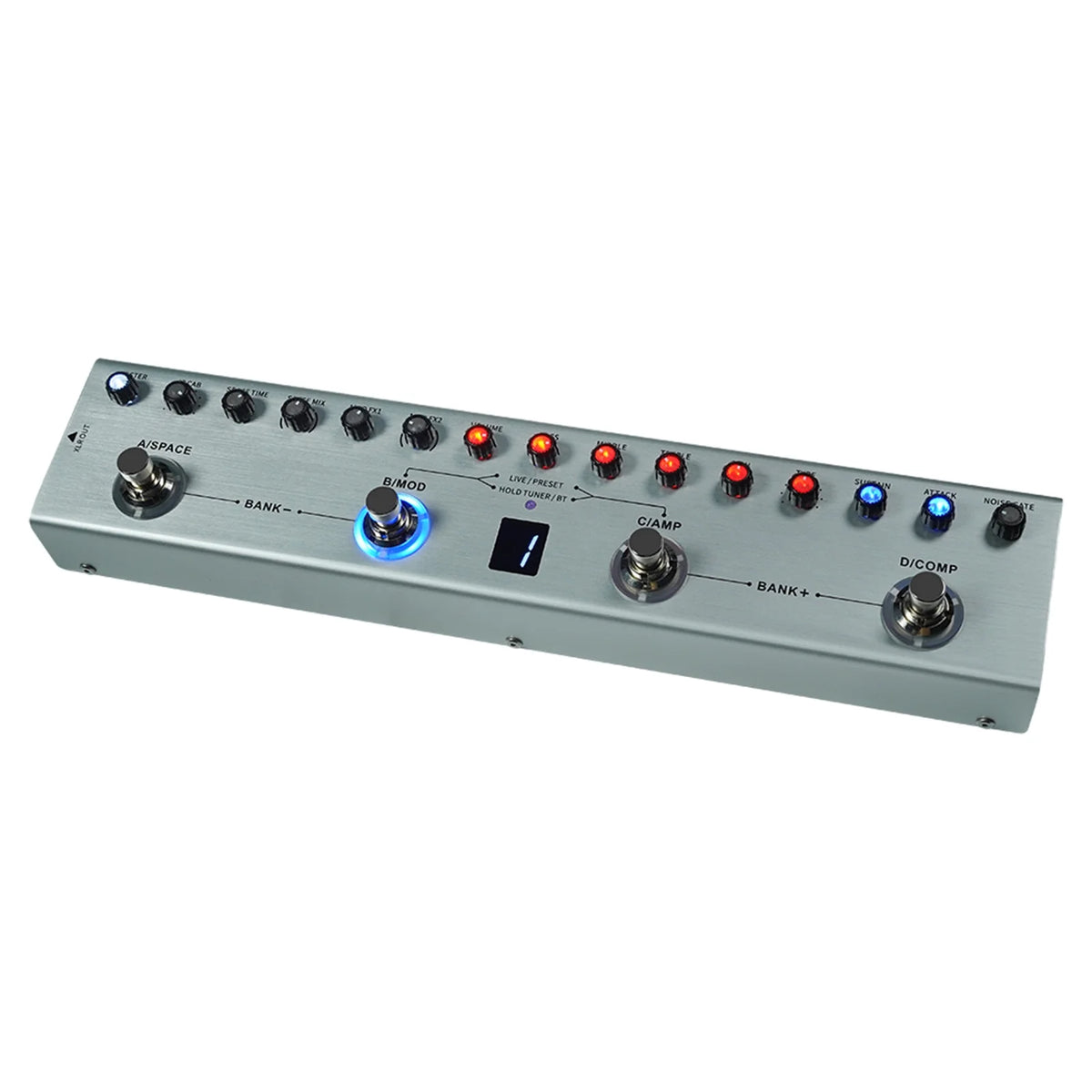 Effects Pedal with 3-Band Equalizers, XLR Balanced Output, and Multiple Delays/Reverbs D7034