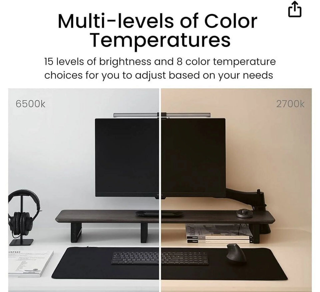 LED Computer Monitor Light Lamp with Desktop Dial S81037