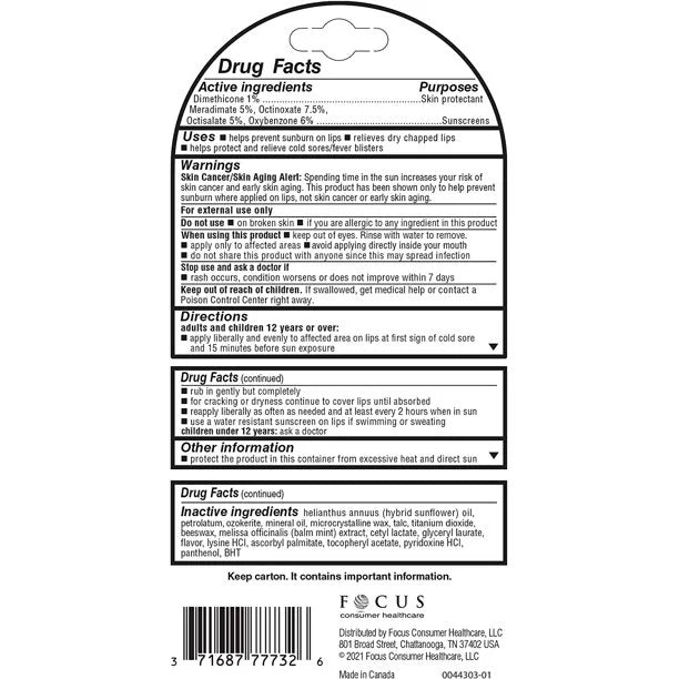 4 Pk Lip Balm Stick SPF 30 .10oz I842