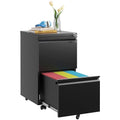 White 3-Drawer Mobile File Cabinet with Lock N819