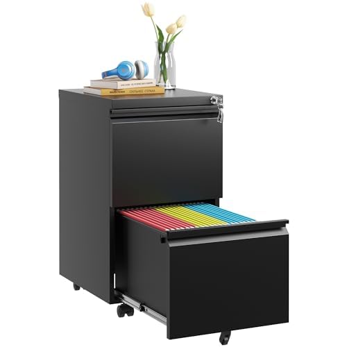 White 3-Drawer Mobile File Cabinet with Lock N819