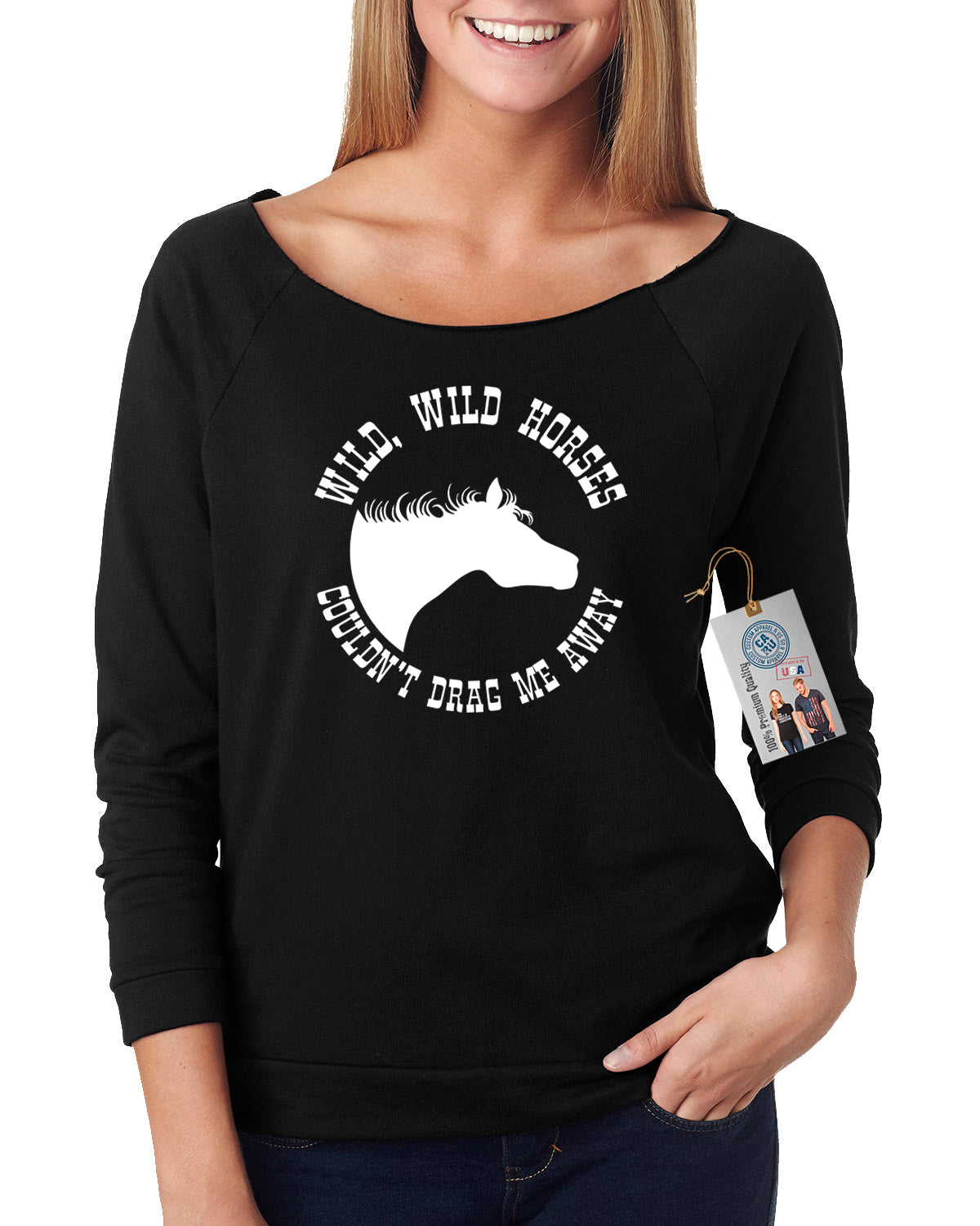 Off Shoulder French Terry Top & Magnet E1464