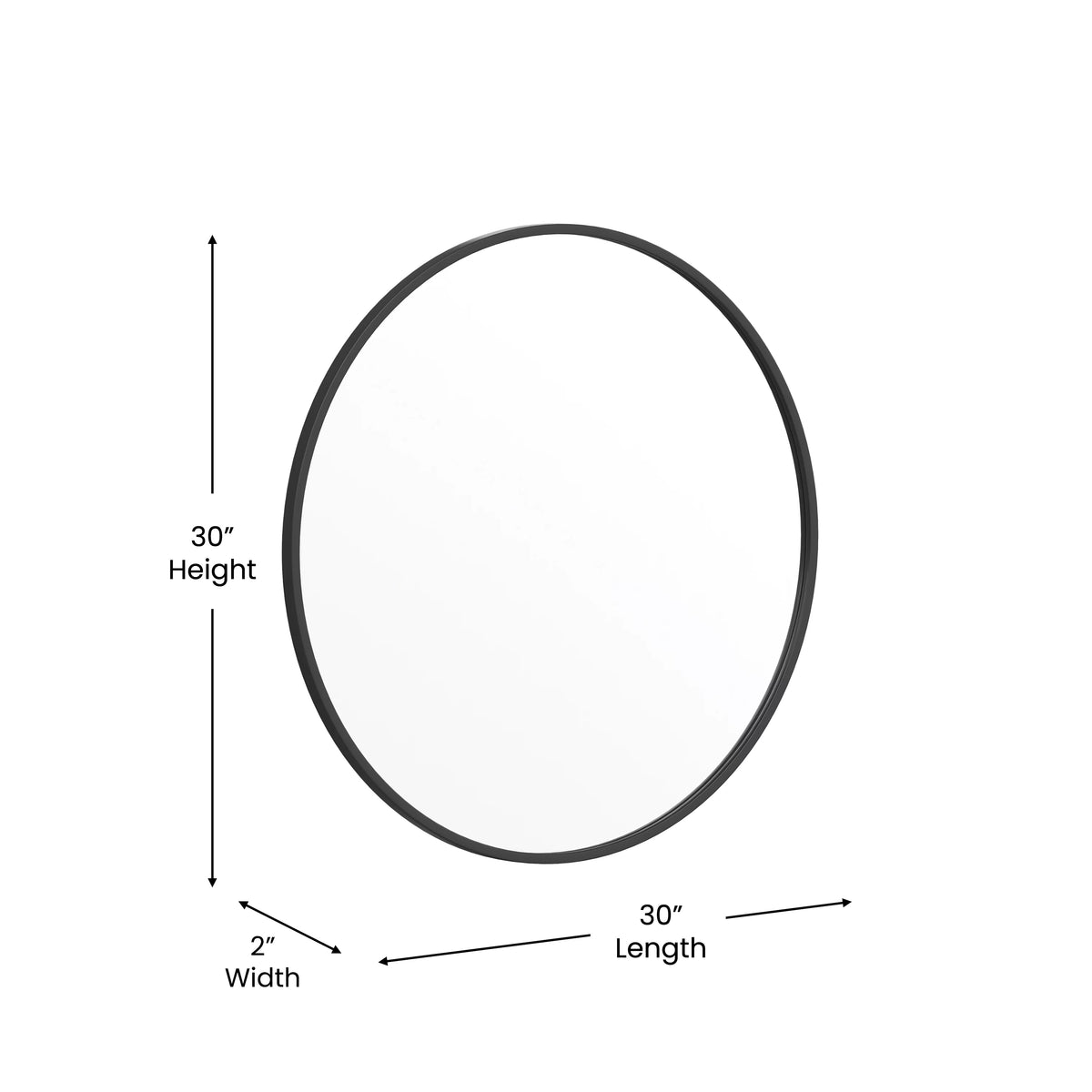 Black Modern Wall Mounted Mirror W609